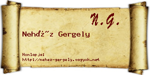 Nehéz Gergely névjegykártya